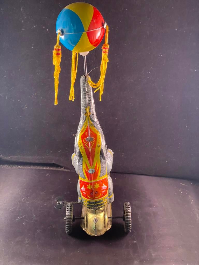 Vintage blikken olifant op scooter / blikken speelgoed, Ophalen of Verzenden