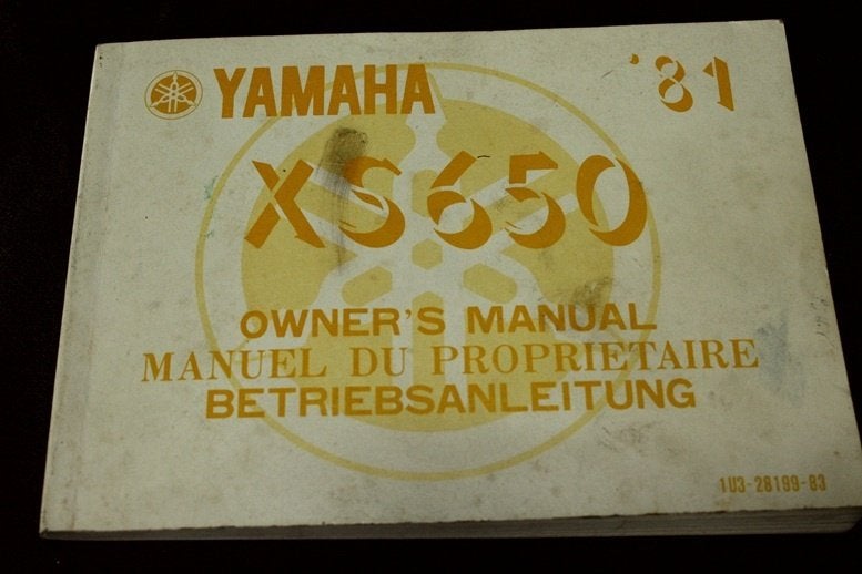 Yamaha XS650 1981 motorcycle owner's manual XS 650, Ophalen of Verzenden, Yamaha