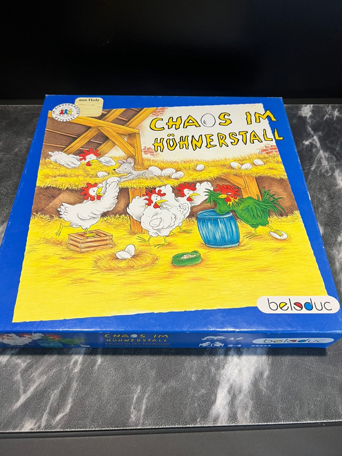 Beleduc Chaos in the henhouse bordspel van hout, Ophalen of Verzenden, Zo goed als nieuw