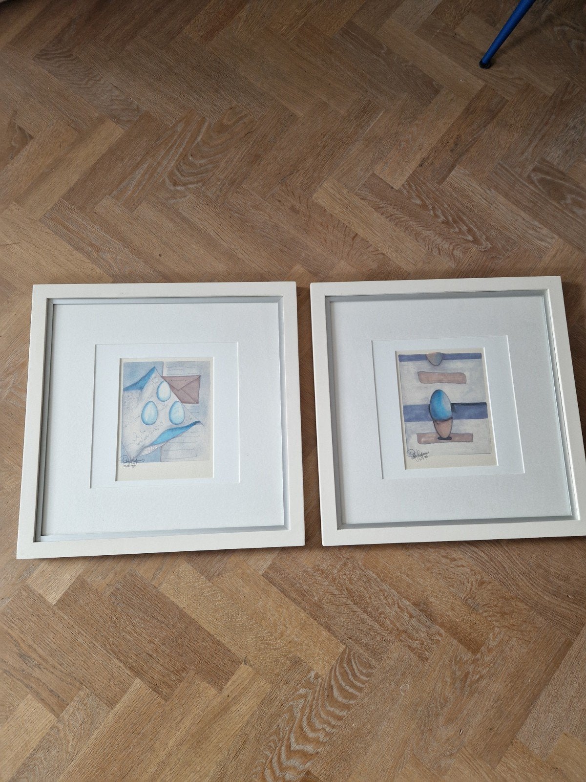 Set van 2 ingelijste zeefdrukken patty Harpenau goedkoop, Ophalen, Tekening, Aquarel, Achter glas