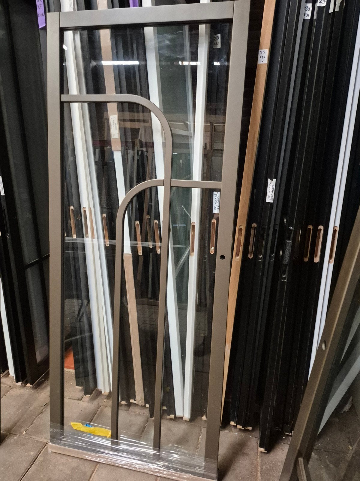 83x201,5cm binnendeur brons blank glas met valdorpel SL3, Doe-het-zelf en Verbouw, Ophalen, 80 tot 100 cm, ., Binnendeur