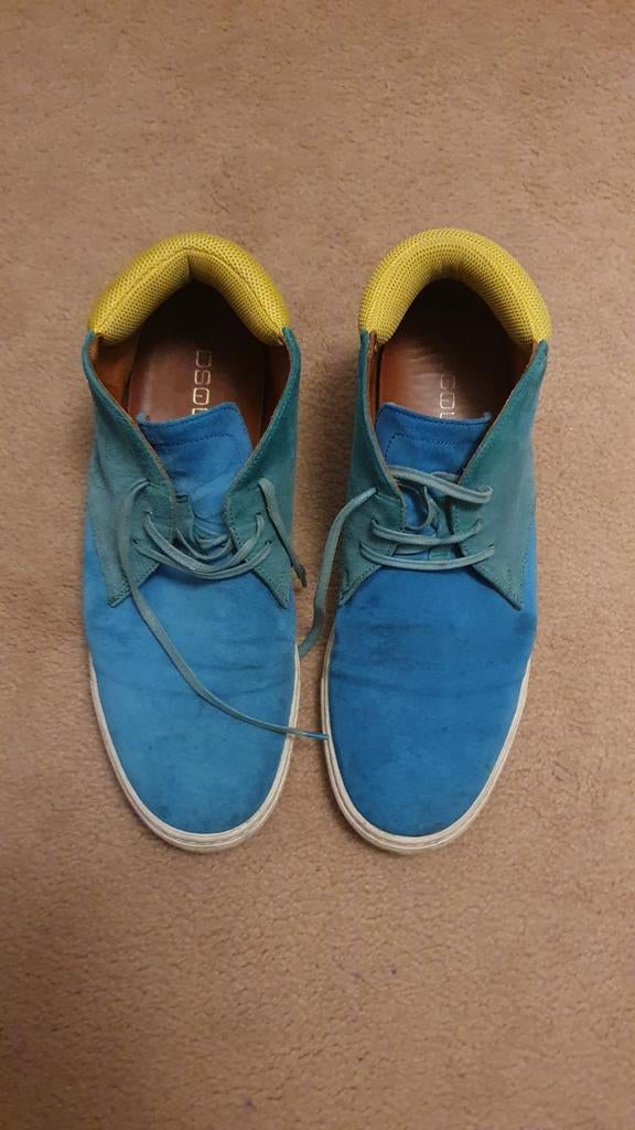 Dsquared2 suède sneakers in blauw en geel, Dsquared2, Blauw, Ophalen of Verzenden, Sneakers of Gympen