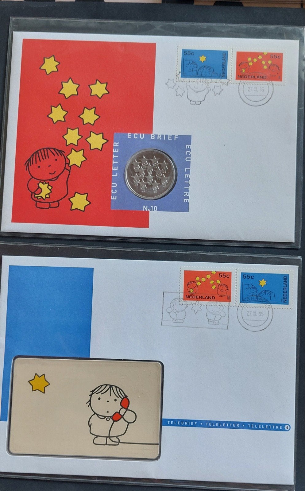 Ecubrief 10, Telebrief 4 en Postzegelmapje 145, Postzegels en Munten, Postzegels | Eerstedagenveloppen, Ophalen of Verzenden, Onbeschreven