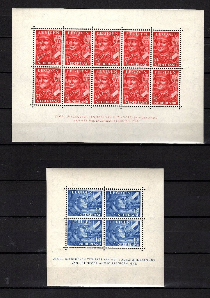 895nvph 402b-403b blokken legioenzegels 1942 ongebruikt, Postzegels en Munten, Postzegels | Nederland, Ophalen of Verzenden, Na 1940