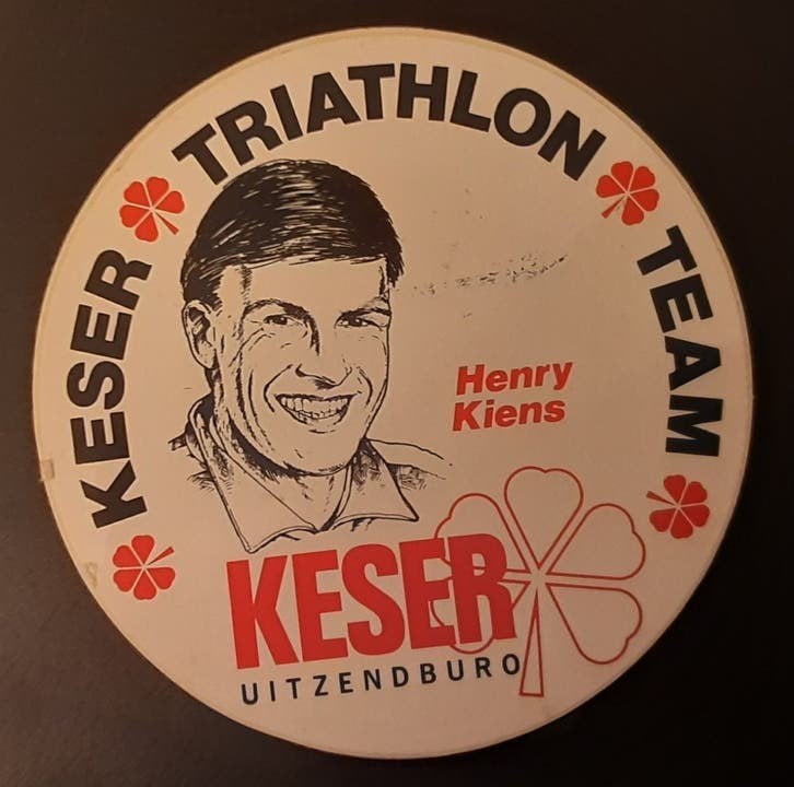 Vintage Keser Triathlon Team Henry Kiens Sticker, Ophalen of Verzenden, Gebruikt