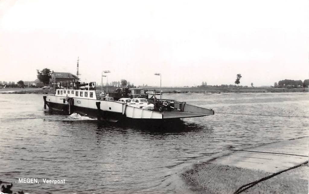 Megen Veerpont naar Maasbommel Oss Noord-Brabant 1966 Pont, Verzenden, 1960 tot 1980, Ongelopen, Noord-Brabant