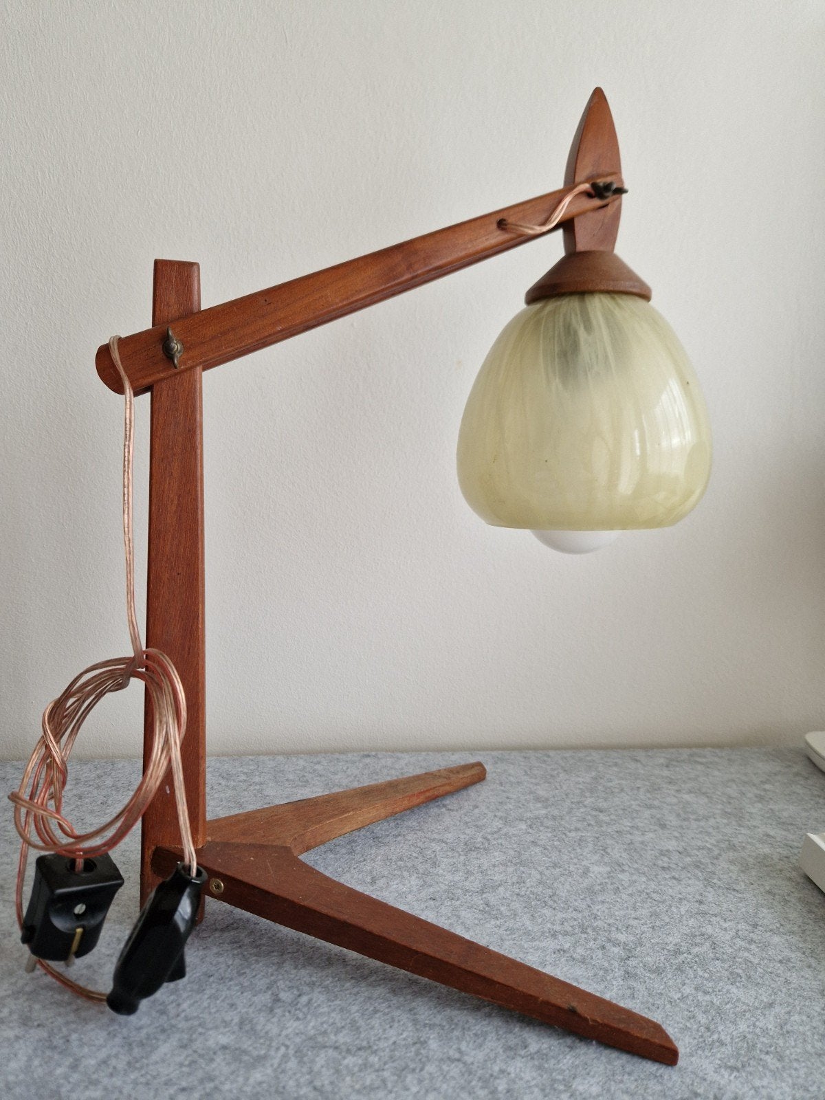 vintage lamp, tafellamp, Ophalen, Gebruikt, Vintage, Inclusief lichtbron