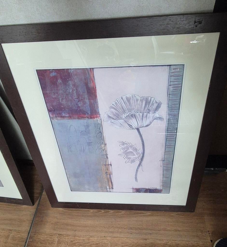 Ingelijste kunstprint met bloemmotief, Ophalen of Verzenden