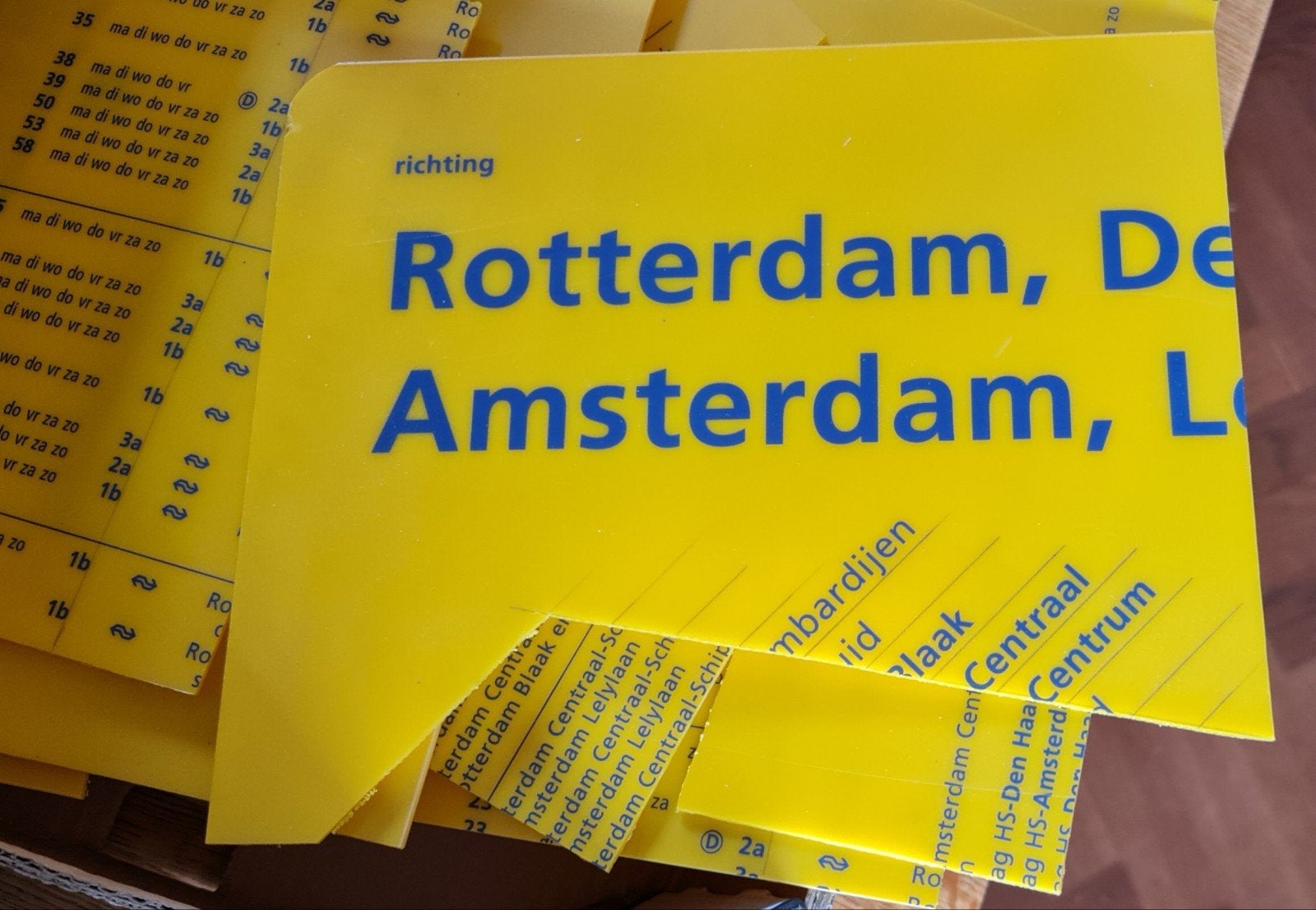 NS Trein Dienstregeling Borden - Rotterdam, Amsterdam, Ophalen of Verzenden, Gebruikt, Overige typen
