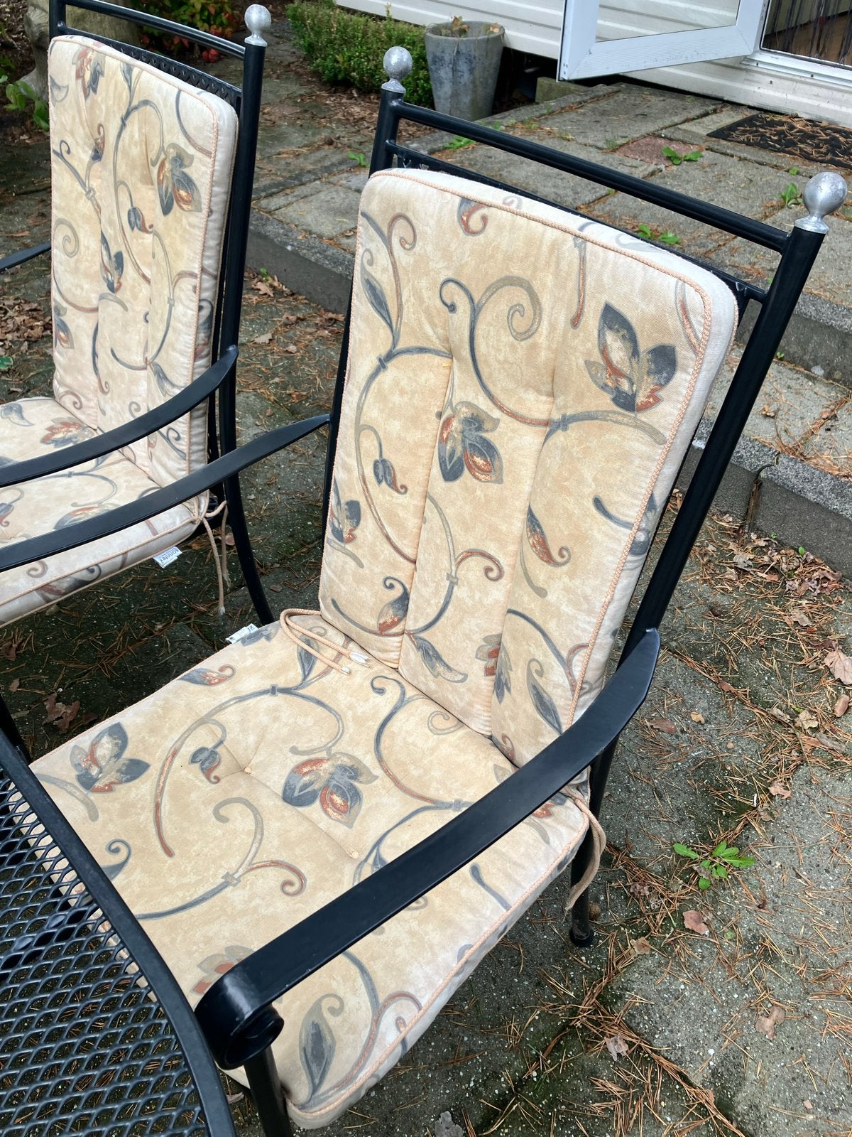 Stalen verzinkte tuinset met 4 stoelen en tafel, Ophalen, Gebruikt, Eettafel, Tuinset