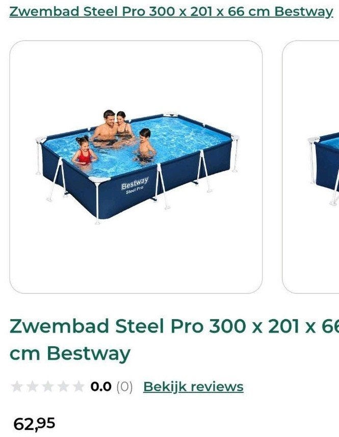 Bestway Zwembad 201x300x66 met zeil en nieuwe pomp, Ophalen of Verzenden, Rechthoekig, Opzetzwembad, Minder dan 80 cm