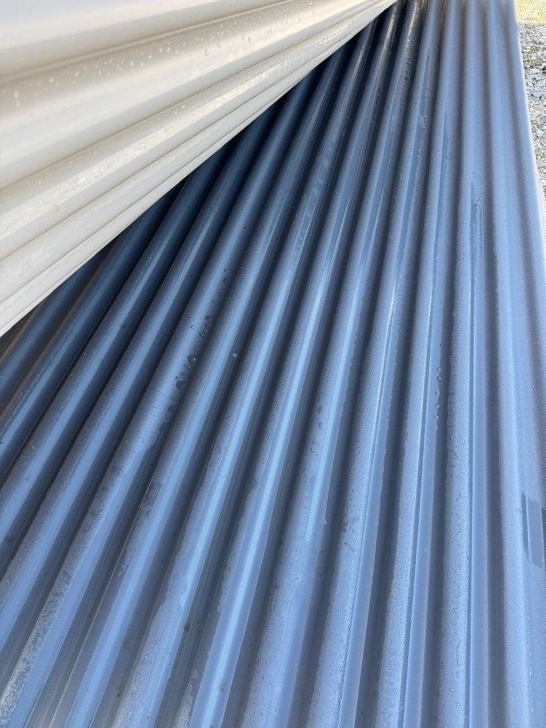B keus Metalen golfplaten Wrinkle grijs 3.00, Doe-het-zelf en Verbouw, Dakpannen en Dakbedekking, Zo goed als nieuw, Minder dan 5 m²