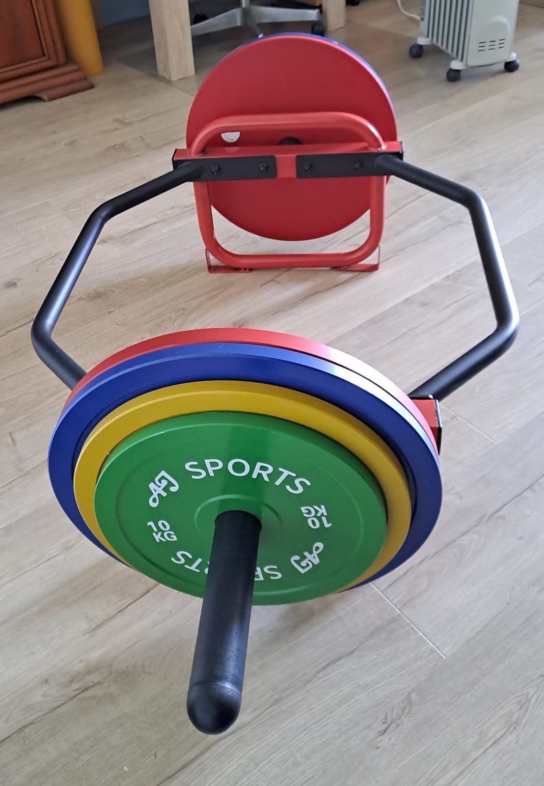 Hexbar 25/50 mm staal met 8 halterschijven 10-15-20-25 kg, Ophalen, Zo goed als nieuw, Halterset