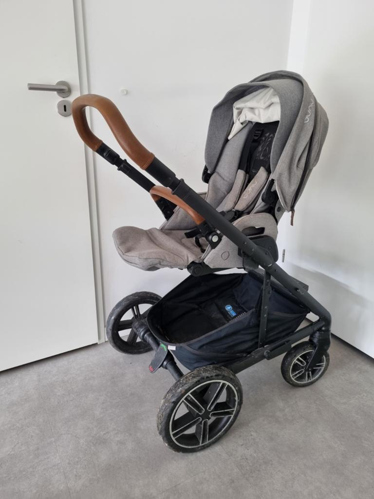 Nuna Mixx Next wandelwagen met wieg en maxi cosi (granite), Gebruikt, Combiwagen, Verstelbare duwstang, Ophalen