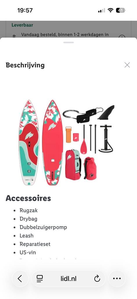 Nieuw! Volledige set supboard. Incl pomp etc, Watersport en Boten, Suppen, Ophalen, Nieuw, SUP-boards