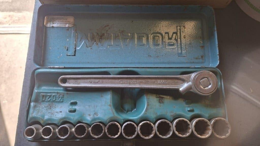 Dowidat(gedore)matador ratelset doppenset doppendoos, Ophalen of Verzenden, Gebruikt