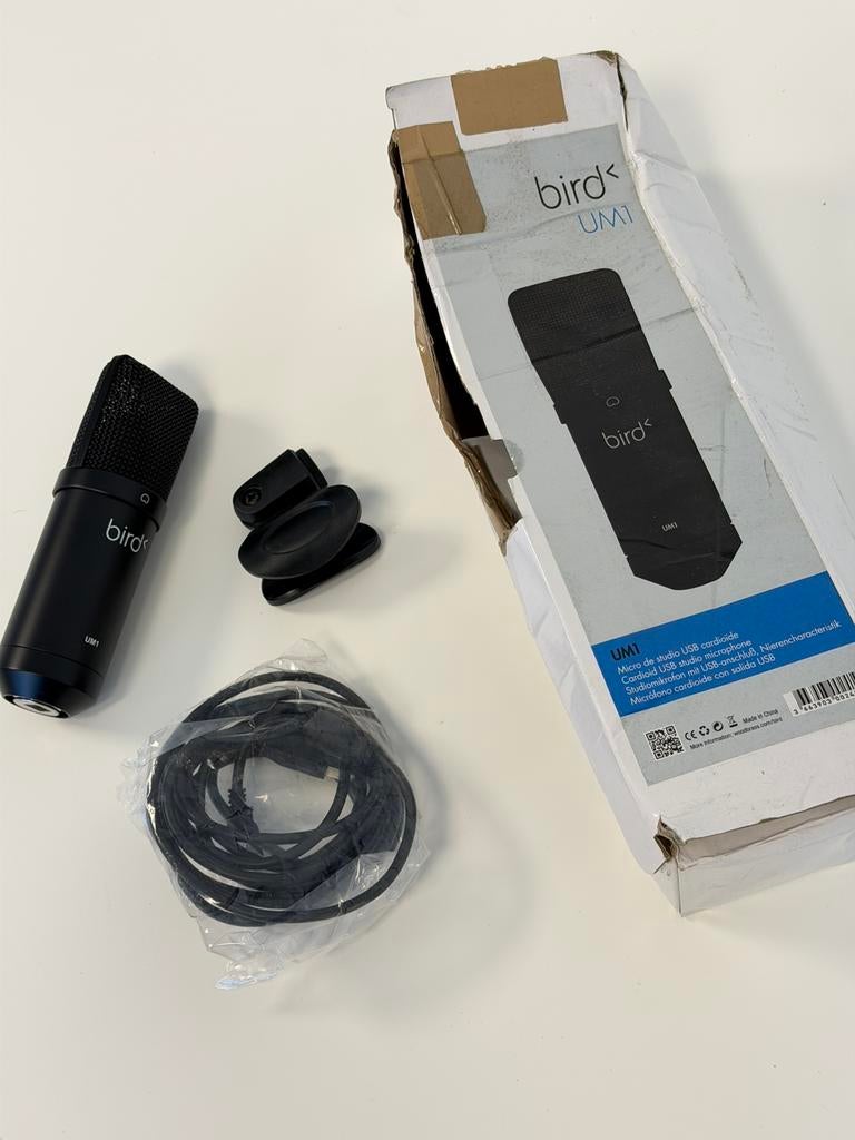 Bird UM1 USB Studio Microfoon Zwart PC Mac Podcast black mic, Nieuw, Ophalen of Verzenden, H, H