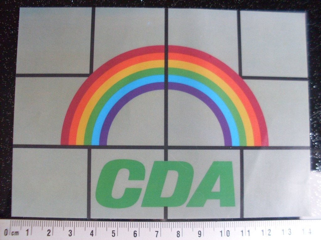 ruit sticker CDA logo politieke partij regenboog, Verzenden, Zo goed als nieuw, Bedrijf of Vereniging