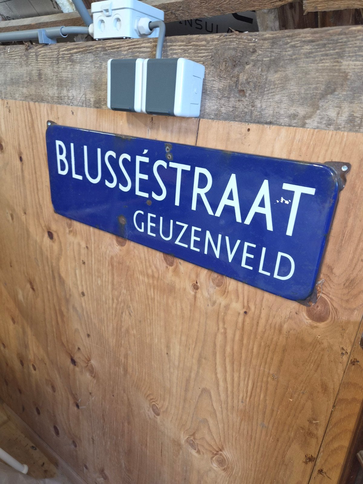 Emaille straatnaambord 'Blusséstraat Geuzenveld', Antiek en Kunst, Ophalen of Verzenden