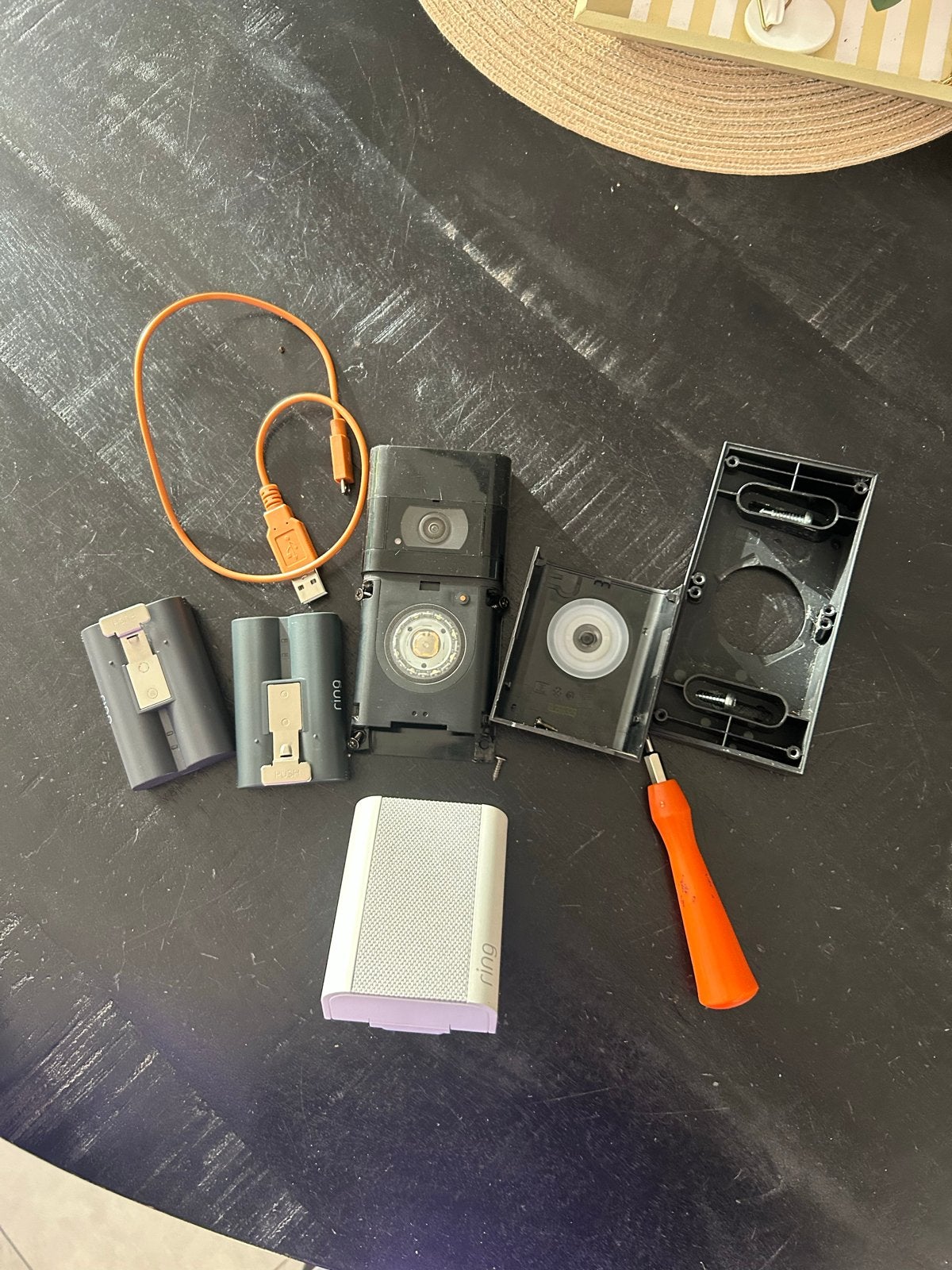 Ring videodeurbel met binnen- en buitenunit, Ophalen, Gebruikt, Zwart, Kunststof