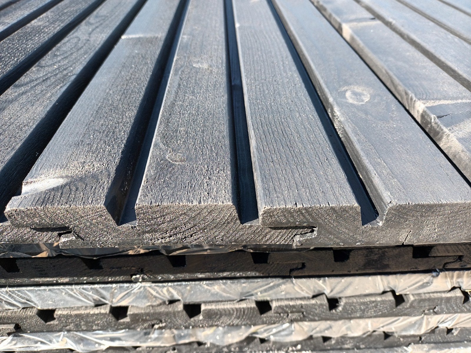 Zwart gespoten triple rhombus planken gevelbekleding deens, Ophalen, Nieuw, 250 cm of meer, Planken