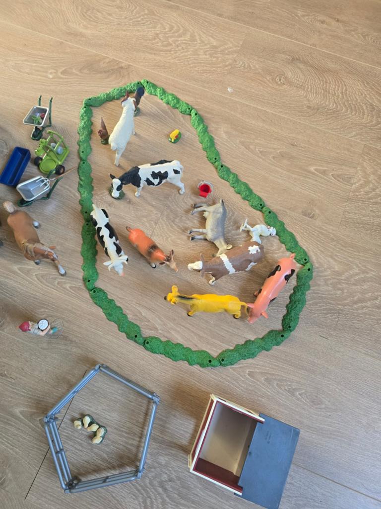 Schleich Boerderij met Dieren en Accessoires, Kinderen en Baby's, Speelgoed | Overig, Ophalen, Gebruikt, Jongen of Meisje