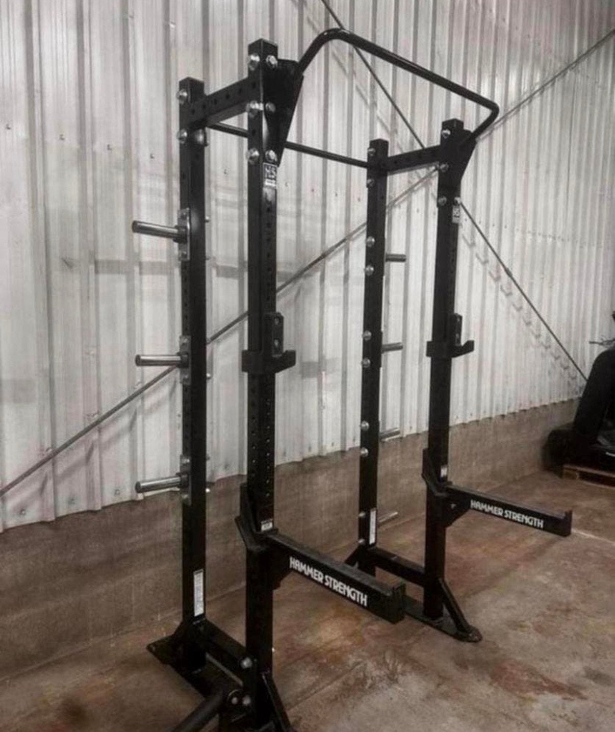 Hammer Strength Halfrack met Jhooks en Spotter Armen, Ophalen, Gebruikt, Armen, Overige typen