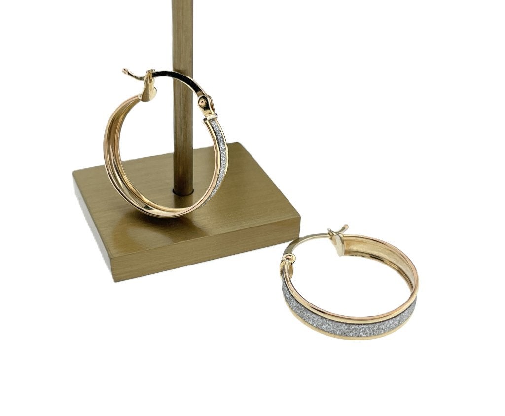 Oorhangers / Creolen Strass Diameter 2 cm, Ophalen, TIEMAN JUWELIERS, Hangers, -