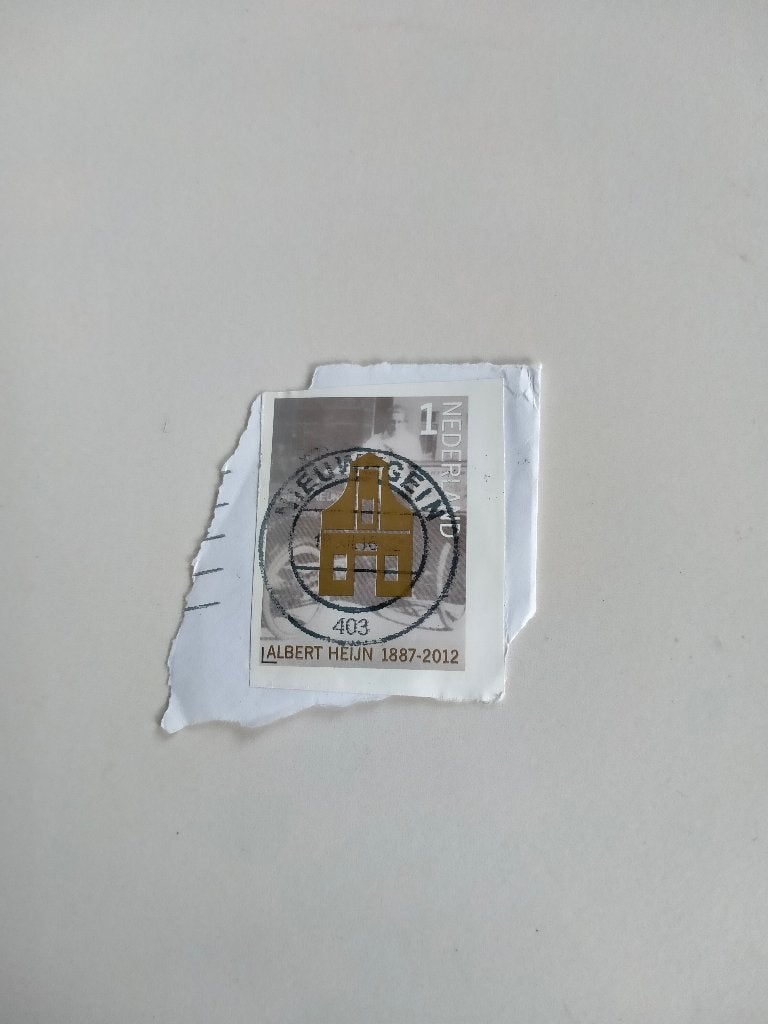 Ongetande postzegel Albert Heijn NVPH 2905 op briefstukje, Verzenden, Na 1940, Gestempeld