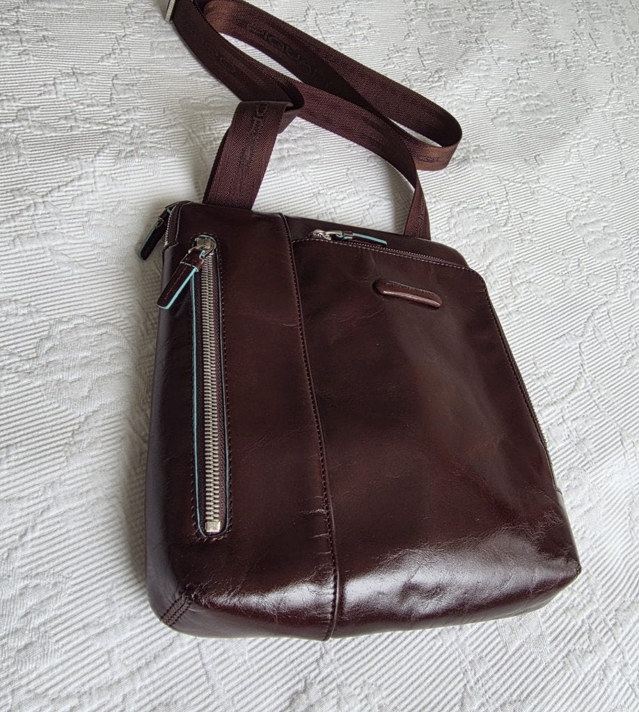 Piquadro Men's crossbody bag Blue square - bruin, Overige merken, Bruin, Verzenden, Nieuw