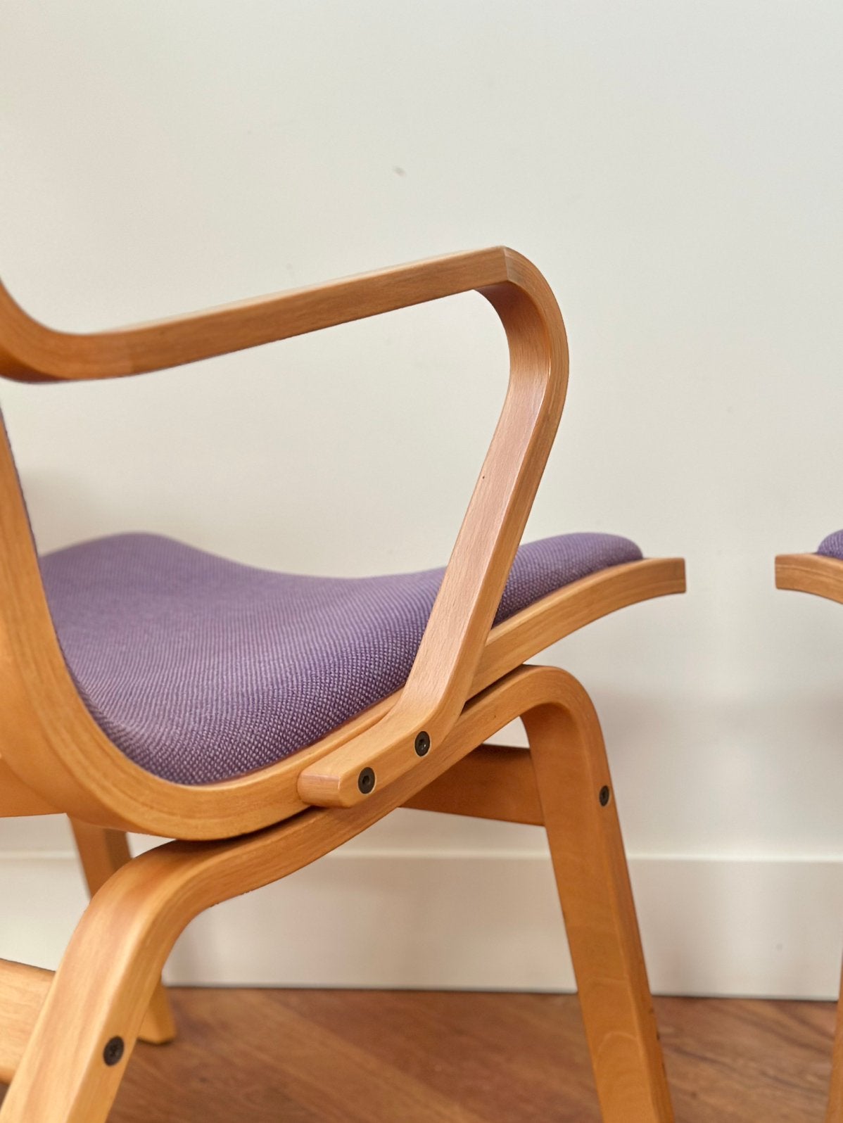 Set 2 fauteuils Finn Østergaard model Albert jaren 50/60/70, Ophalen, Gebruikt, Minder dan 75 cm, Stof