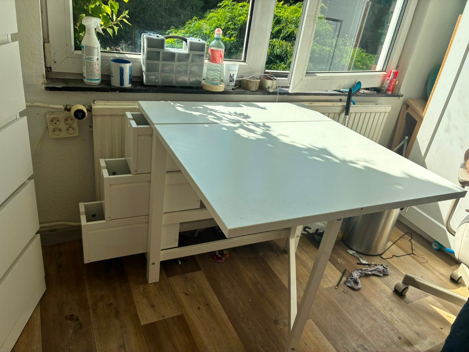 IKEA NORDEN Klaptafel - Wit, Ruimtebesparend, Ophalen, Gebruikt, 100 tot 150 cm, Modern, Scandinavisch, Functioneel