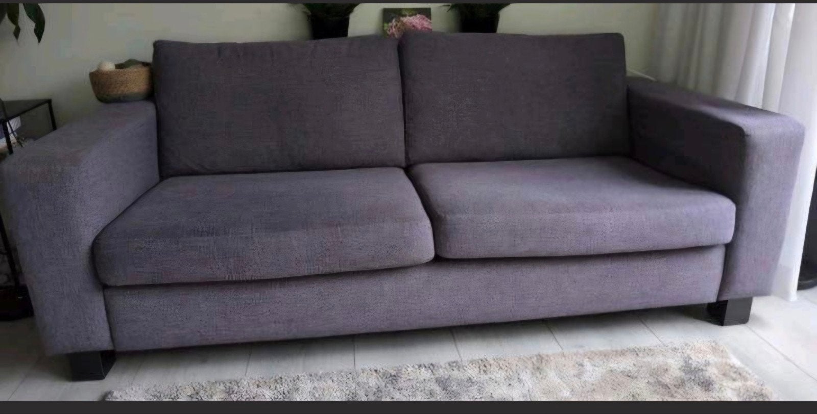 Comfortabele 2,5-zitsbank antraciet, Huis en Inrichting, Banken | Bankstellen, Gebruikt, 150 tot 200 cm, Tweepersoons, 75 tot 100 cm