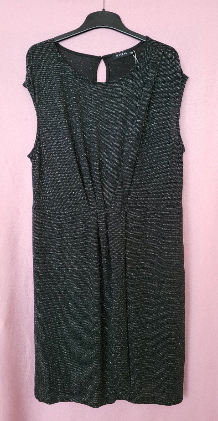 NIEUW! Zwarte stretch Jurk met glitters  Maat XXL, Verzenden, Zwart, Maat 46/48 (XL) of groter, Pescara