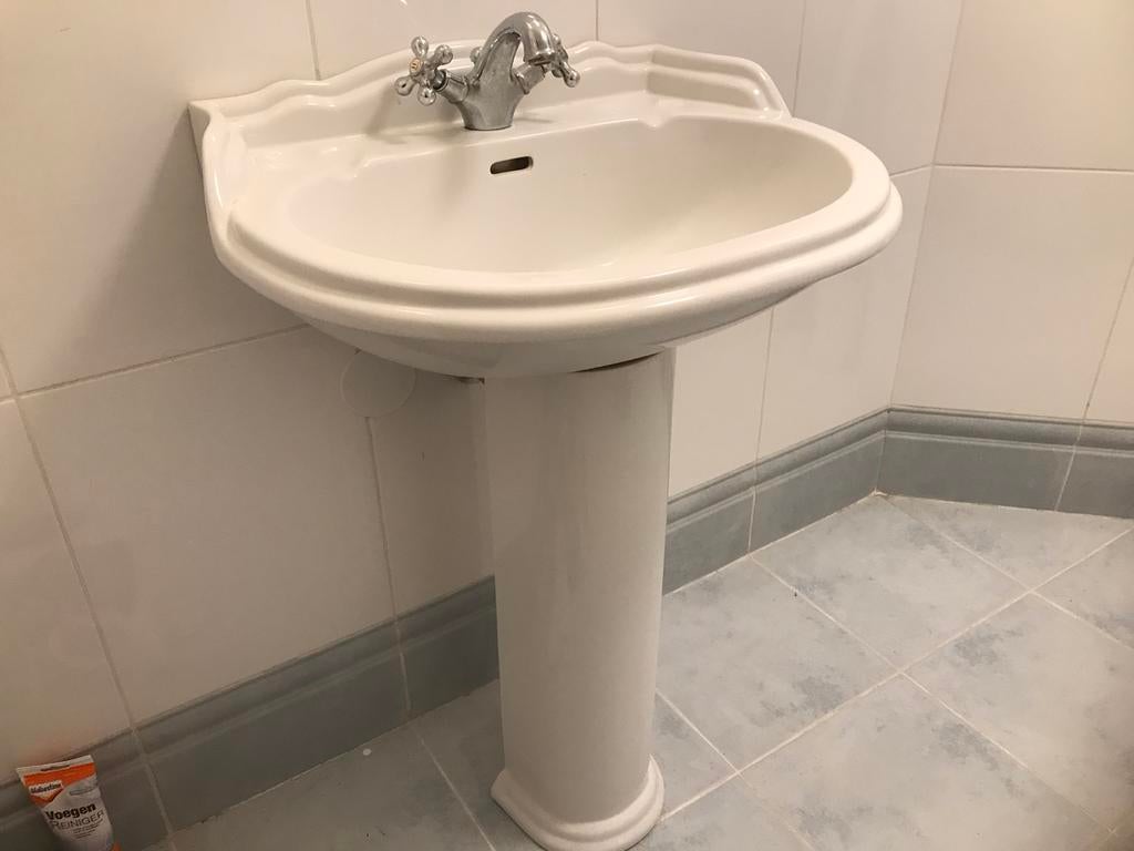 Wasbak met zuil, Huis en Inrichting, Ophalen, Gebruikt, 50 tot 100 cm, Minder dan 100 cm