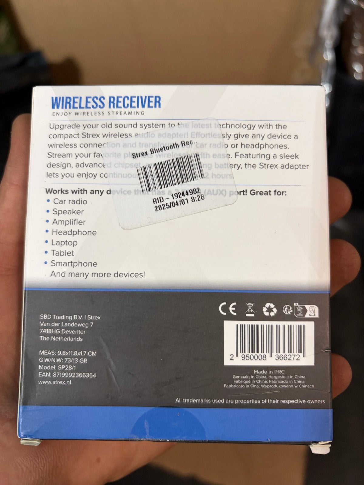 STREX Draadloze Ontvanger - Bluetooth Audio Adapter, Ophalen of Verzenden, Nieuw, Minder dan 2 meter, Overige kabels
