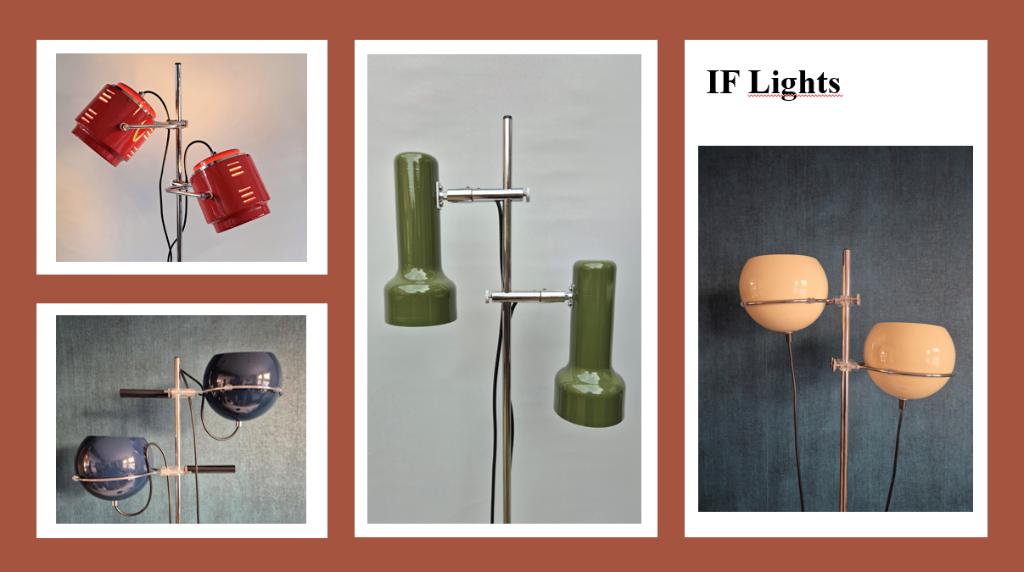 IF Lights | Vintage designlampen | Gepo Raak Herda Anvia etc, Bu1gr2@kpnmail.nl, Ophalen of Verzenden, Vintage design space age mid century retro