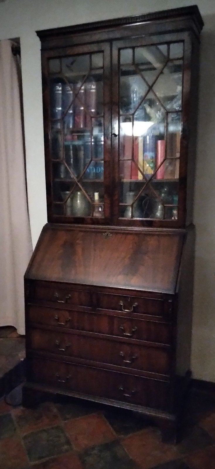 Antiek Mahonie Engels Topbureau (Bureau Boekenkast), Ophalen