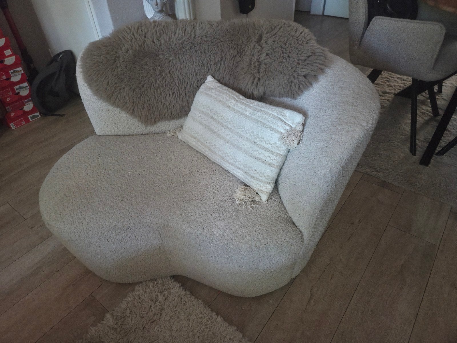 Woood Fauteuil Stone boucle, Ophalen, Gebruikt, Eenpersoons, 75 tot 100 cm
