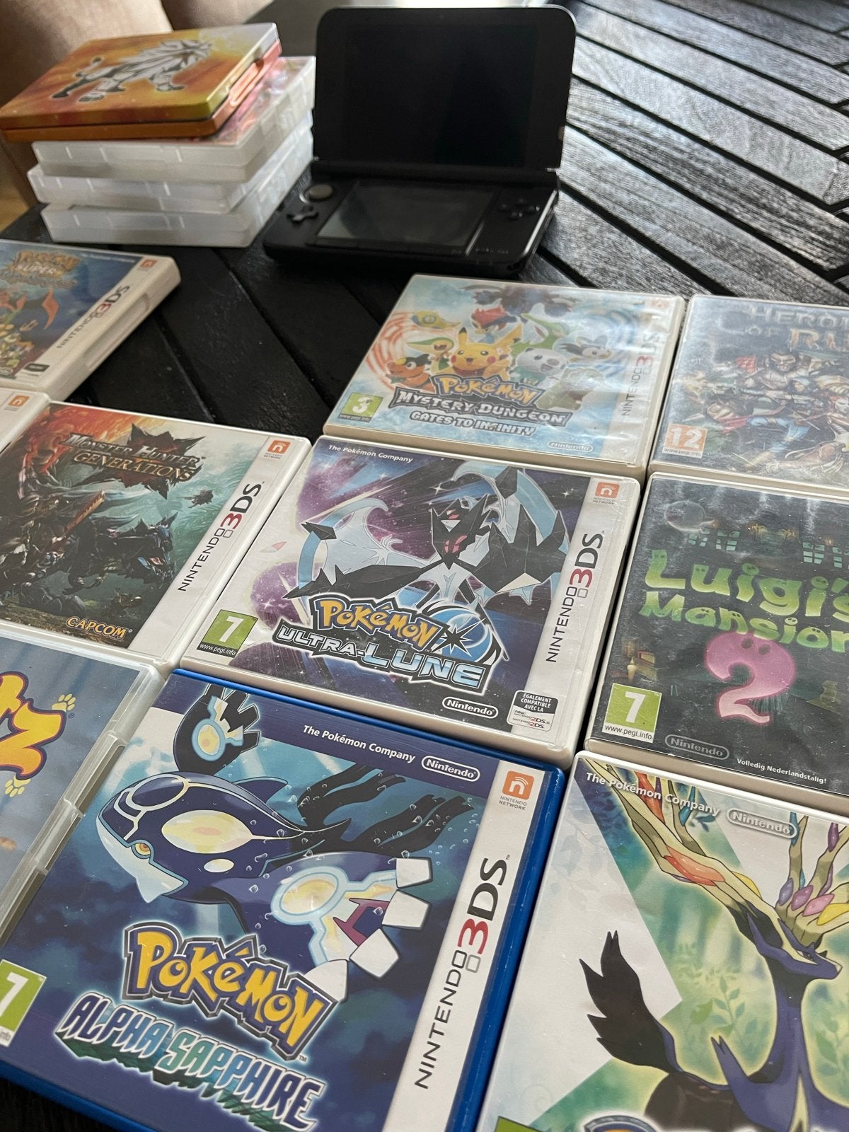 Nintendo 3DS XL met Pokémon en andere games, Ophalen, Gebruikt, 1 speler, Role Playing Game (Rpg)