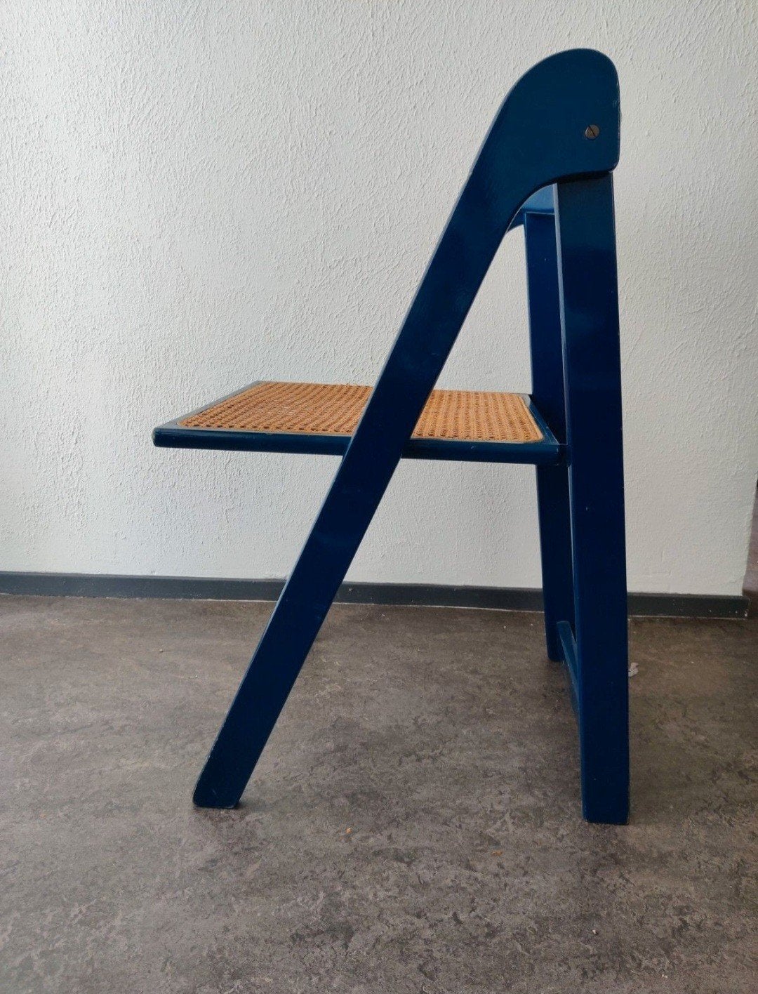 4x Aldo Jacober vintage klapstoelen, Ophalen, Gebruikt, Blauw, Vintage