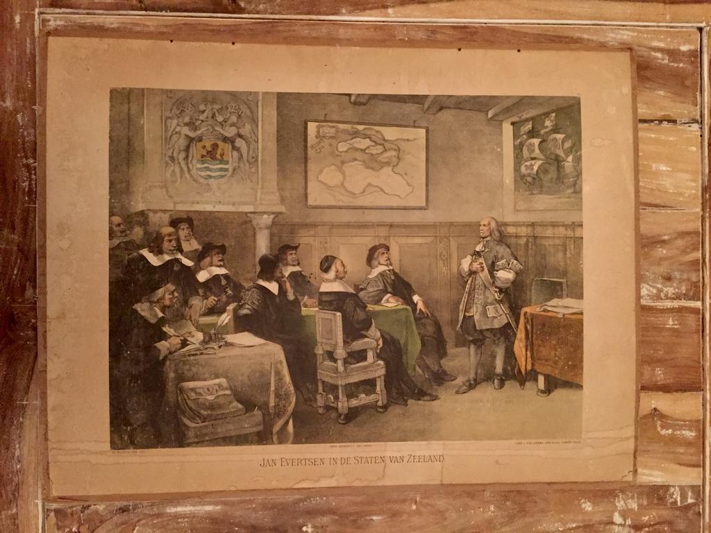 School geschiedenis Kaart JAN EVERTSEN DE STATEN VAN ZEELAND, Antiek en Kunst, Antiek | Schoolplaten, Ophalen of Verzenden