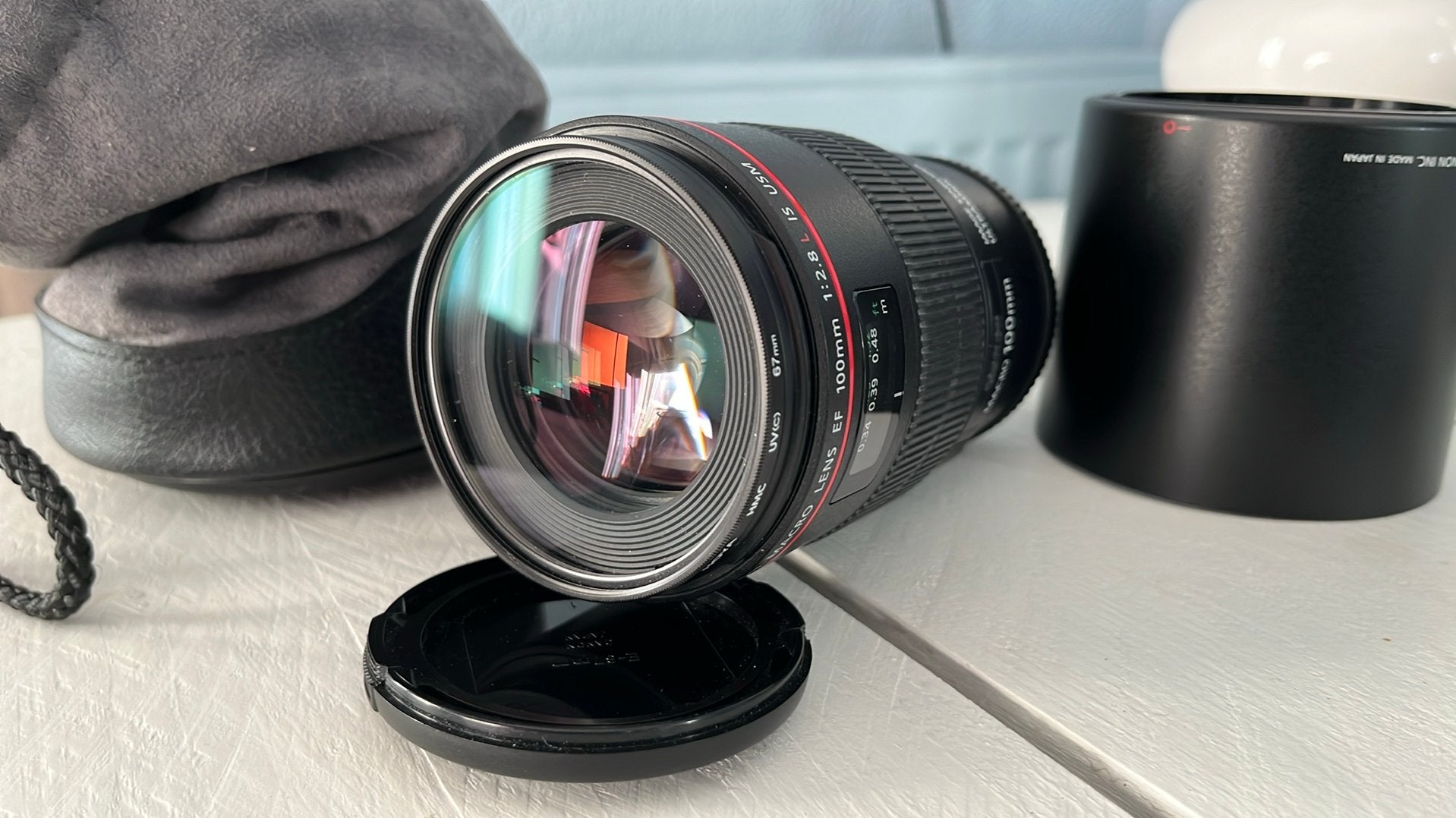 Canon EF 100mm f/2.8L Macro IS USM Lens, Audio, Tv en Foto, Ophalen, Canon, Autofocus, Zo goed als nieuw