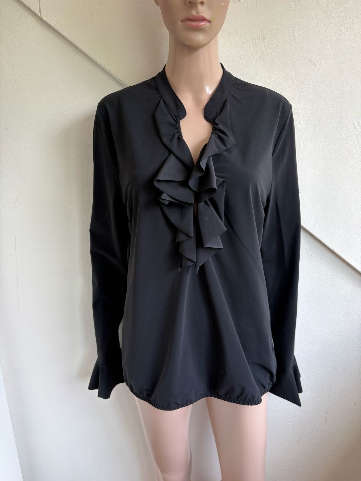 Helena Hart travelstof blouse top maat 42 / 44 zwart, Ophalen of Verzenden, Zo goed als nieuw, Maat 42/44 (L), Zwart
