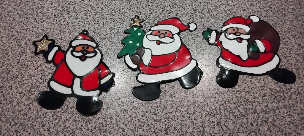 zelf klevende raamstickers kerstmannen, Ophalen of Verzenden, Gebruikt