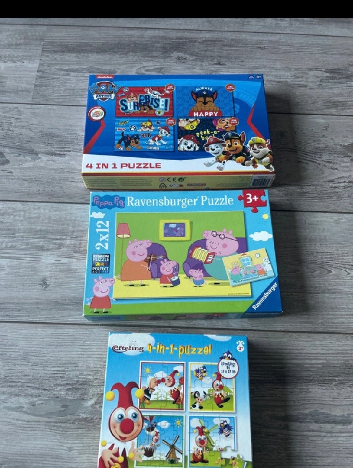 3x Puzzel Ravensburger Peppa Pig, Paw Patrol, Efteling, Ophalen of Verzenden, 10 tot 50 stukjes, Gebruikt, 2 tot 4 jaar