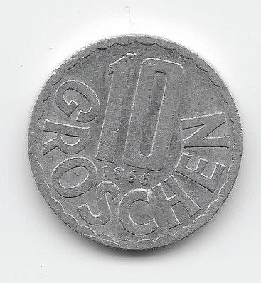 Oostenrijk 10 groschen 1966 KM# 2878, Verzenden, Oostenrijk, Losse munt
