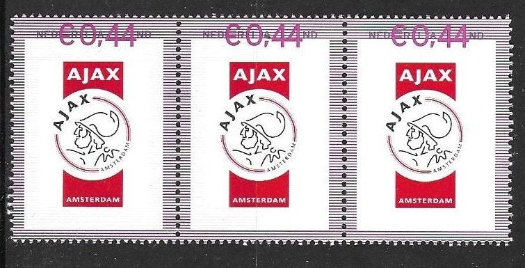 Strip 3x Persoonlijke zegel 0,44 AJAX (3) , postfris, Ophalen of Verzenden, Postfris