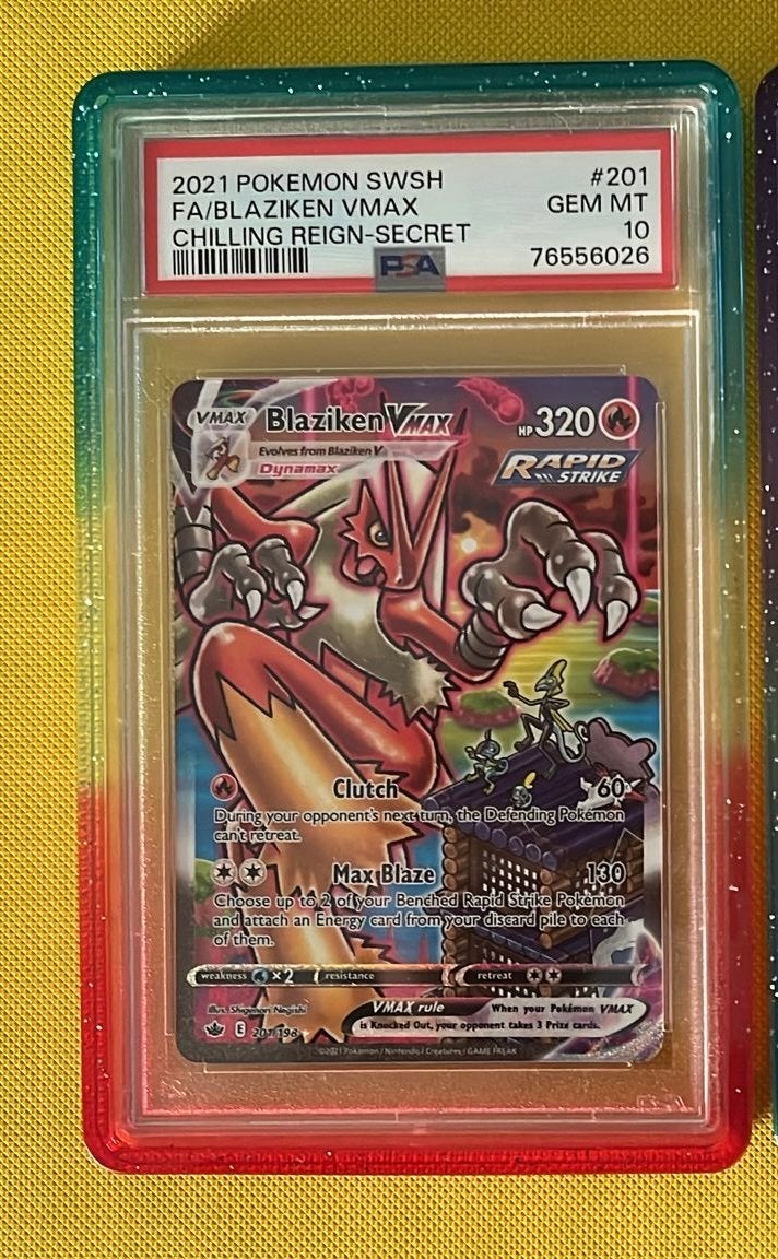 Blaziken VMAX Pokémon Kaart PSA 10 GEM MT Chilling Reign, Ophalen of Verzenden, Nieuw, Losse kaart