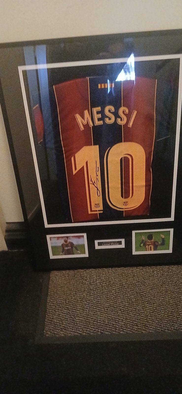 Shirt messi met lijst en certificaat beckett, Ophalen of Verzenden, Zo goed als nieuw, Buitenlandse clubs, Shirt